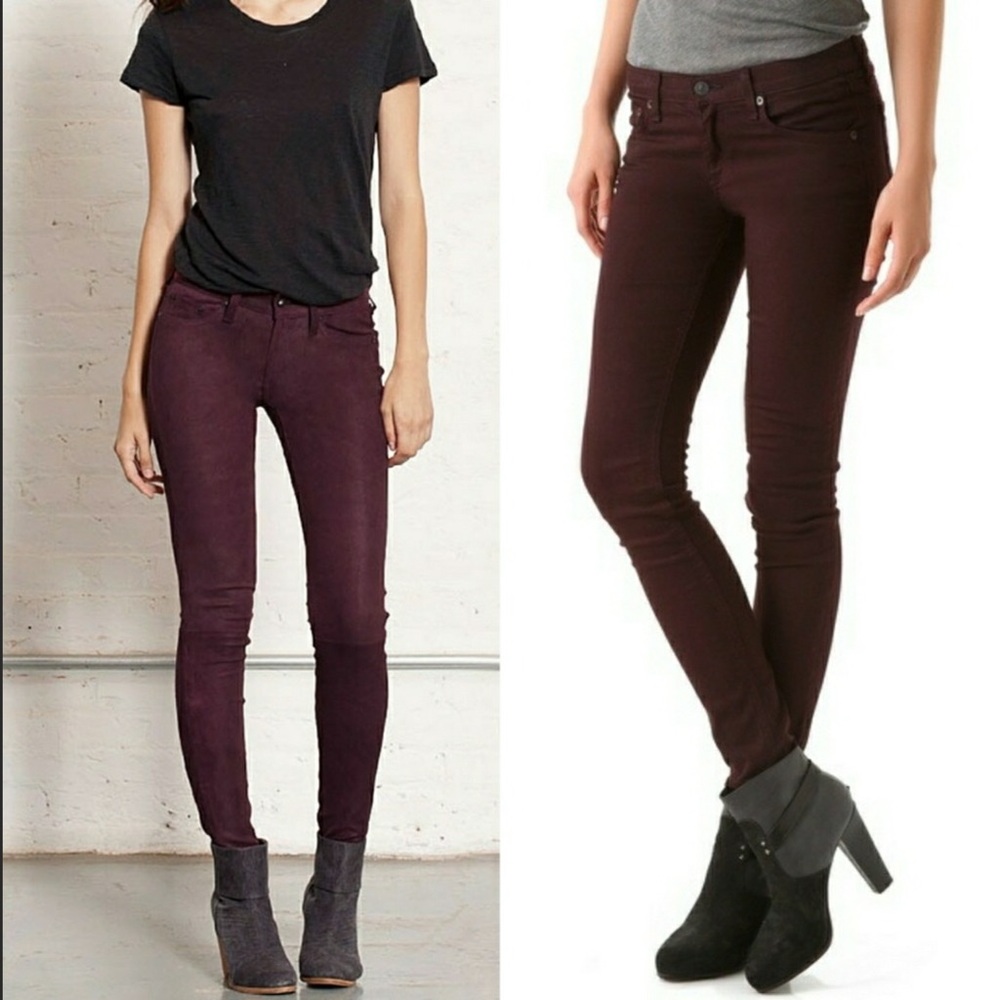 rag & bone Coated Wine leggings